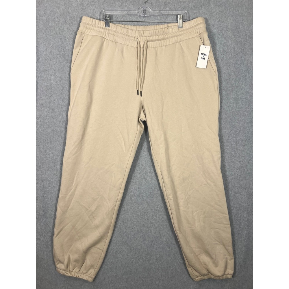 Mode of One Men's Jogger Sweatpants Tan‎ Fleece Athletic Lounge Size XXL